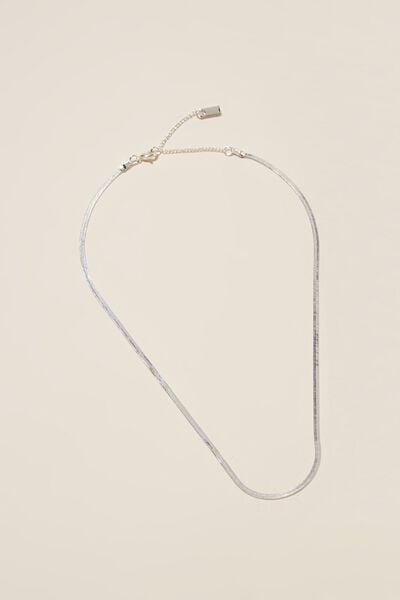 Bijouterias - Fine Chain Necklace, STERLING SILVER PLATED FINE HERRINGBONE