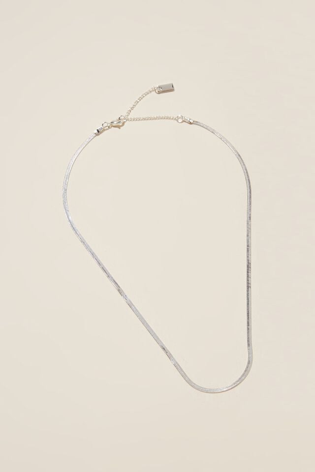 Fine Chain Necklace, STERLING SILVER PLATED FINE HERRINGBONE
