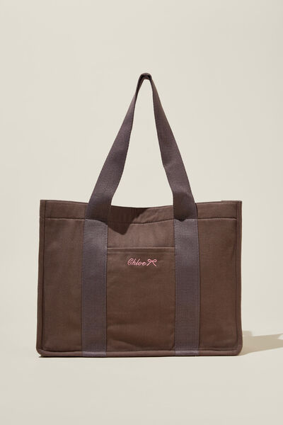 The Personalised Stand By Tote, WASHED CHARCOAL