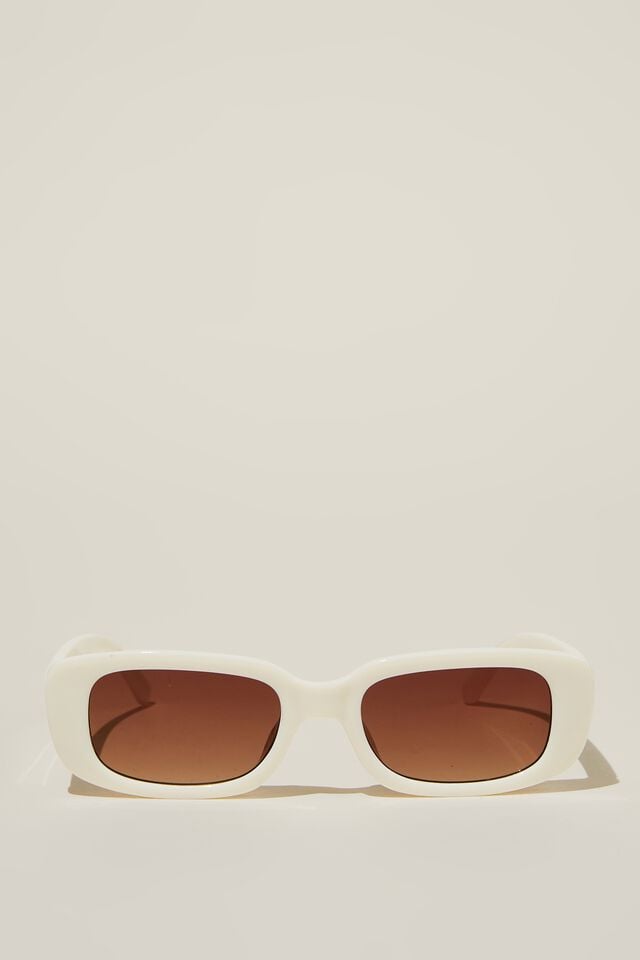 Óculos de Sol - Abby Rectangle Sunglasses, IVORY