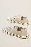 Harlow Lace Up Plimsoll, SAND LINEN - alternate image 3