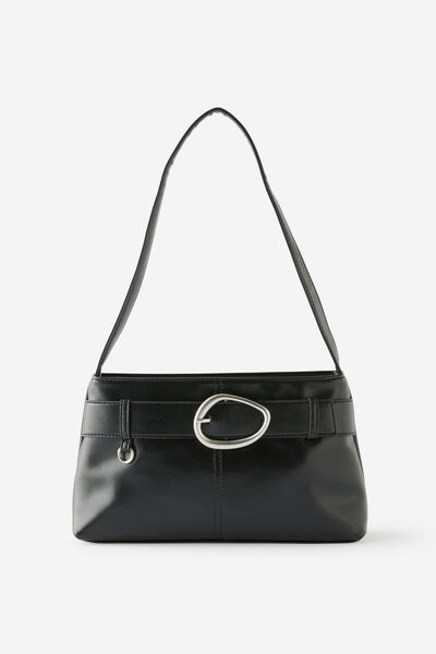 Maeve Underarm Bag, BLACK PU