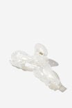 Lily Hair Claw, BRIGHT WHITE MARBLE BOW - alternate image 1