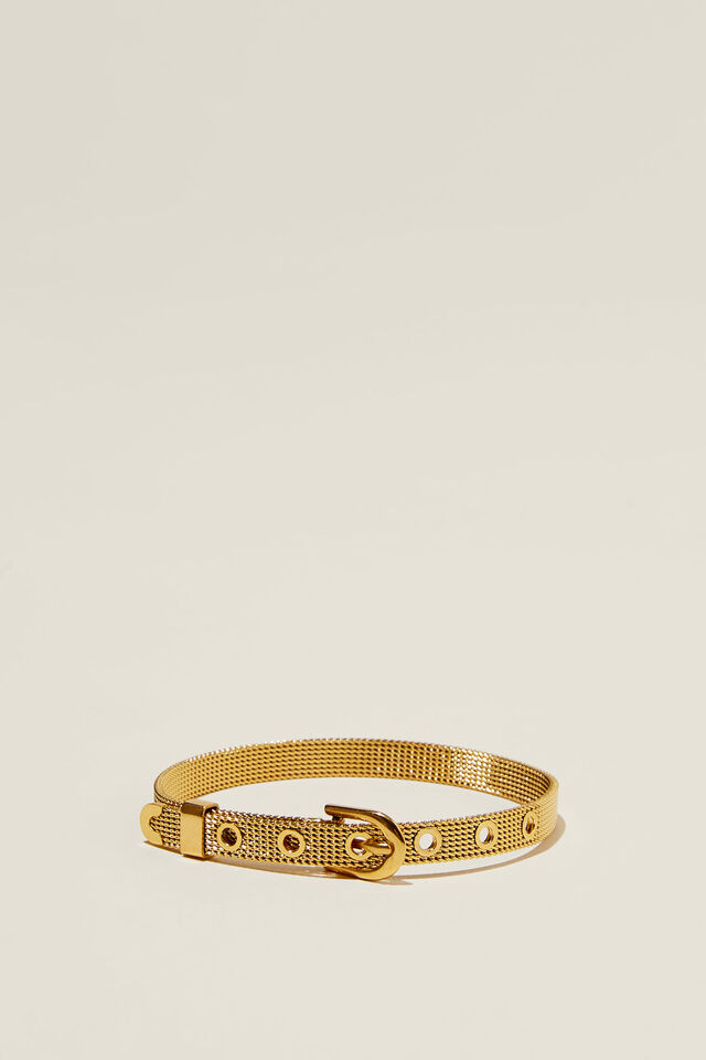 Single Bracelet, GOLD PLATED WATCH STRAP BRACELET
