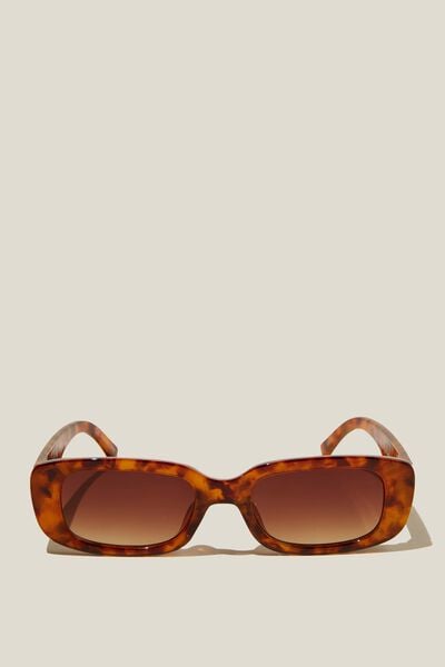 Óculos de Sol - Abby Rectangle Sunglasses, SEPIA TORT