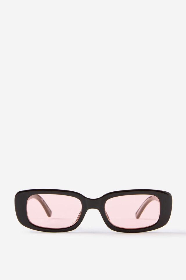 Abby Rectangle Sunglasses, RICH MOCHA/LIGHT PINK