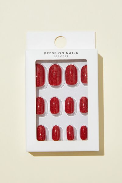 Press On Nails, RED GLITTER