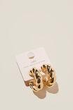 Large Hoop Earring, GOLD PLATED CHUNKY TWIST - alternate image 2