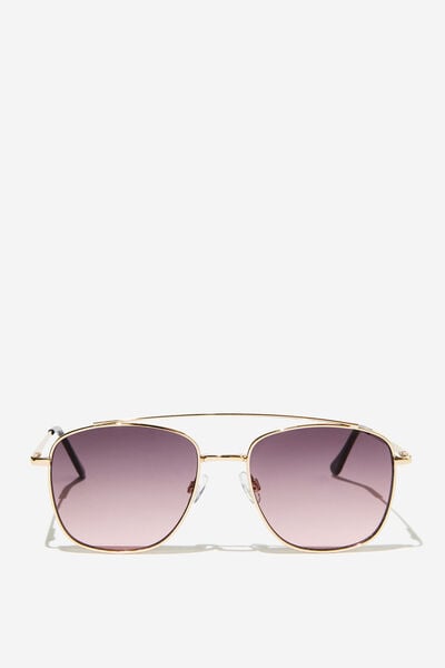 Elle Metal Aviator Sunglasses, GOLD/PURPLE GRADIENT