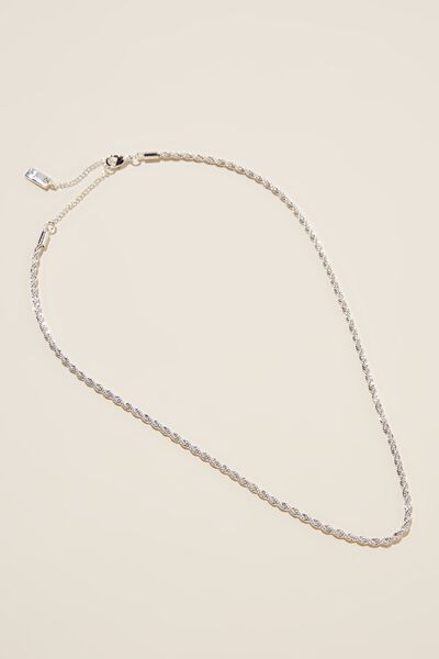 Fine Chain Necklace, STERLING SILVER PLATED ROPE