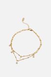 Premium Anklet Gold Plated, GOLD PLATED STARS