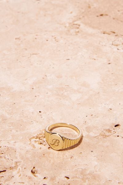 Personalised Premium Single Ring Gold Plated, GOLD PLATED CLASSIC SIGNET