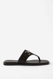 Amalfi Toe Post Slide, BLACK/SILVER - alternate image 1