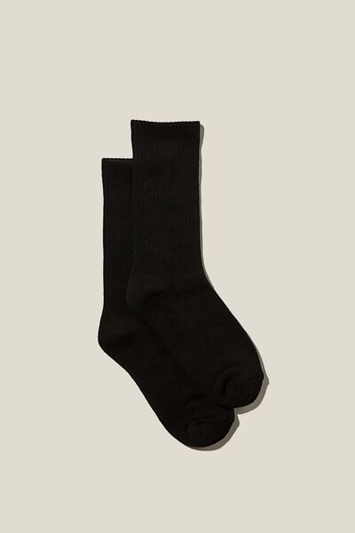 Meias - Club House Crew Sock, SOLID BLACK
