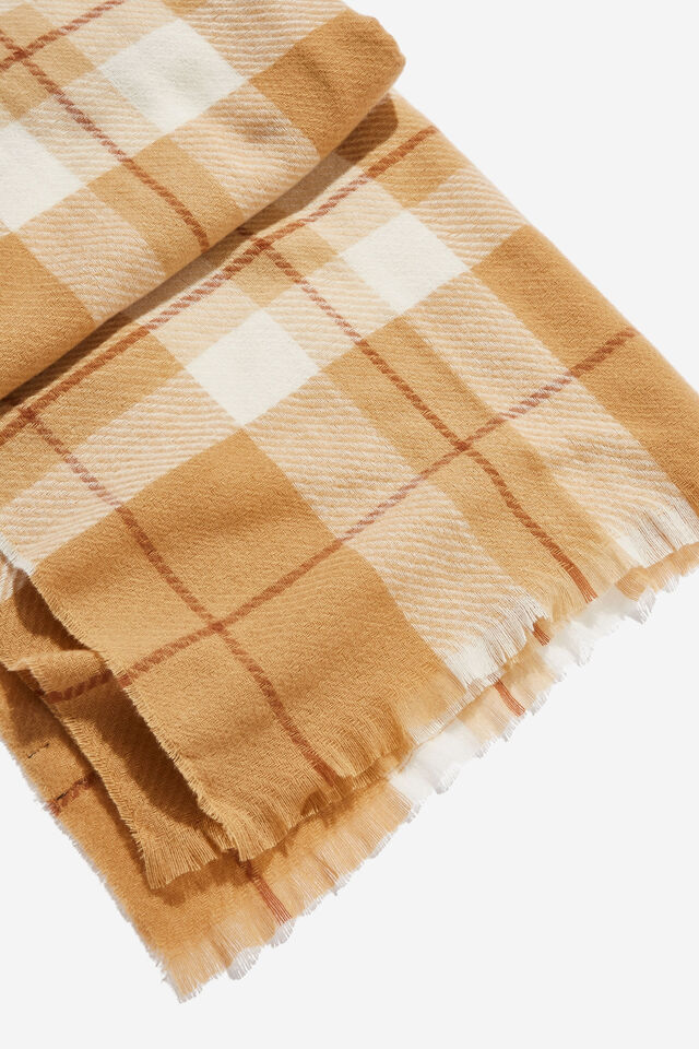 Millie Mid Weight Scarf, HERITAGE BROWN CHECK