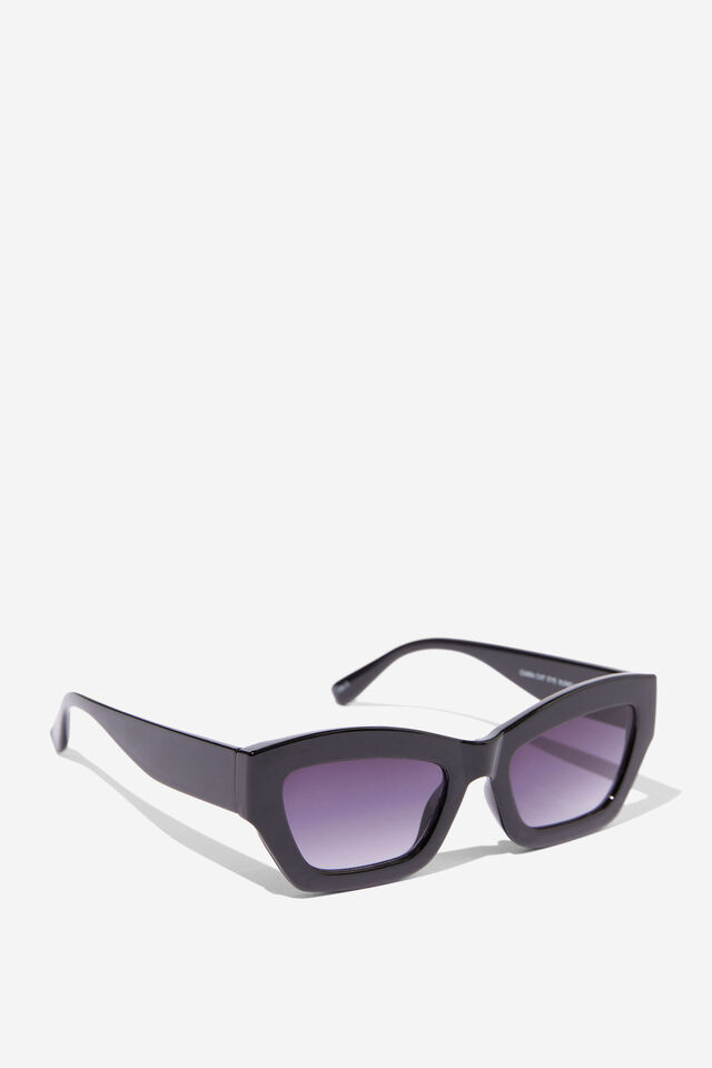 Ciara Cat Eye Sunglasses, BLACK