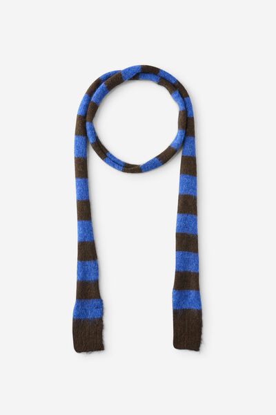 Luxe Skinny Scarf, SOVEREIGN BLUE/DARK OAK STRIPE