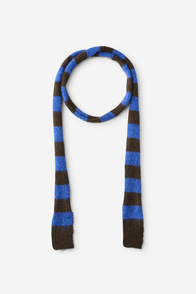 Luxe Skinny Scarf, SOVEREIGN BLUE/DARK OAK STRIPE