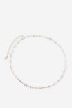 Premium Plated Mid Chain Necklace, SILVER MULTI OVAL CUBIC ZIRCONIA - example image 1