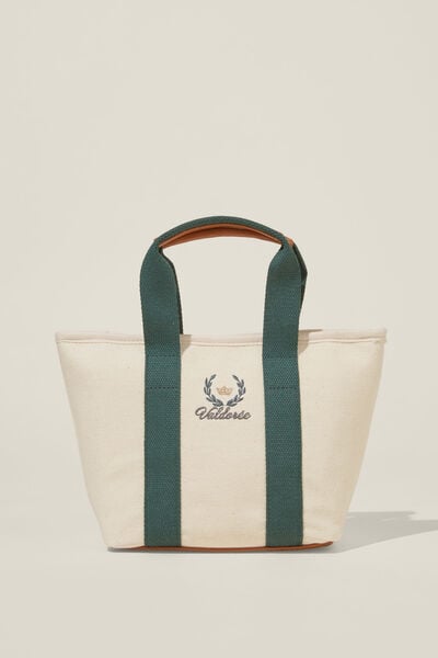 Insulated Lunch Bag, ECRU/GREEN