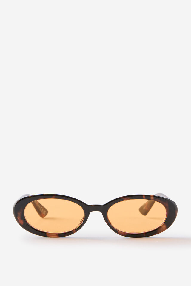 Ophelia Oval Sunglasses, DEEP TORT/YELLOW