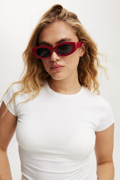 Ruby Round Sunglasses, SCARLET RED