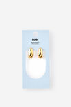 Waterproof Mid Charm Earring, GOLD TEARDROP - example image 2