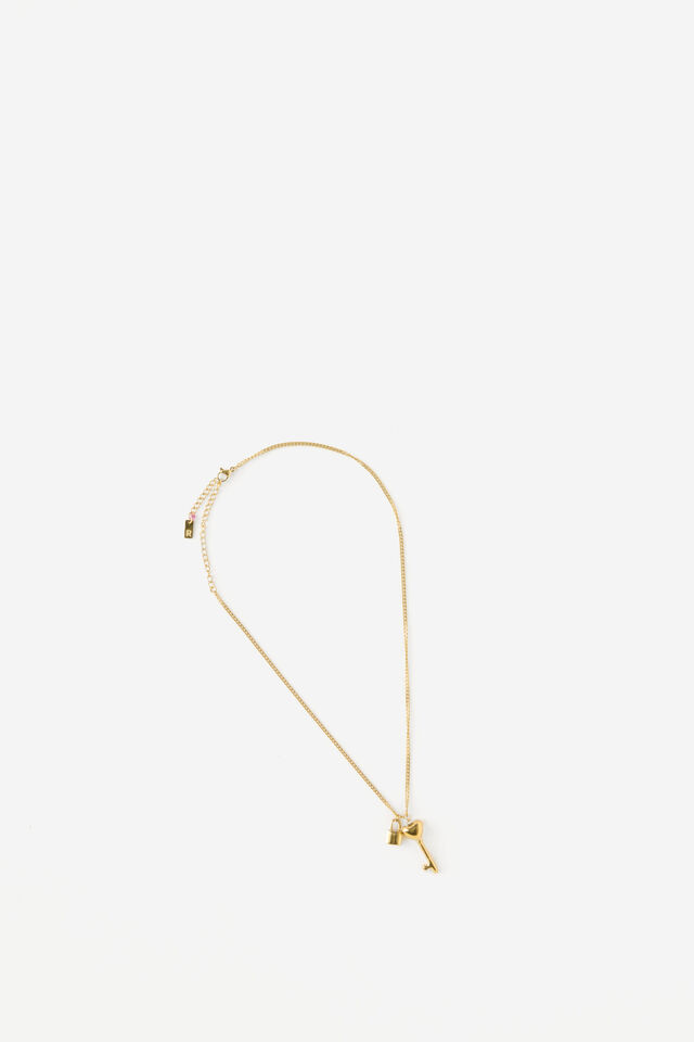 Rubi X Luyanda Zwane, WATERPROOF NECKLACE GOLD KEY LOCK