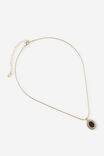 Pendant Necklace, UP GOLD BLACK HEIRLOOM SCALLOP EDGE - example image 1