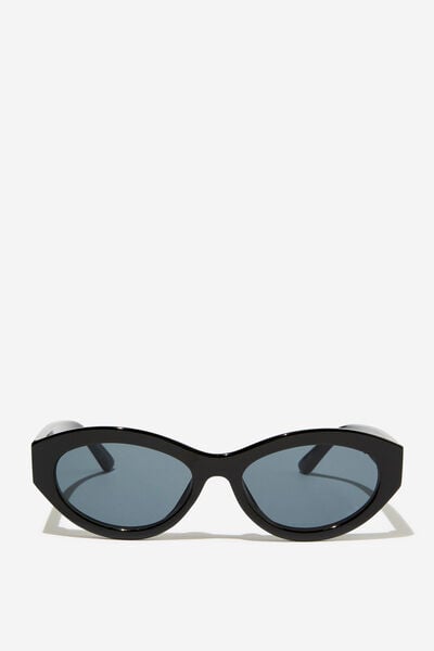 Eliza Subtle Cat Eye Sunglasses, BLACK