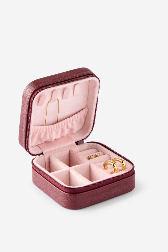 Travel Jewellery Case, BERRY