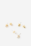 Select Color: UP GOLD BALL CZ PEARL STUD PACK