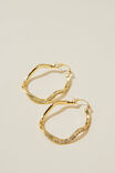 GOLD PLATED DIAMANTE WAVY