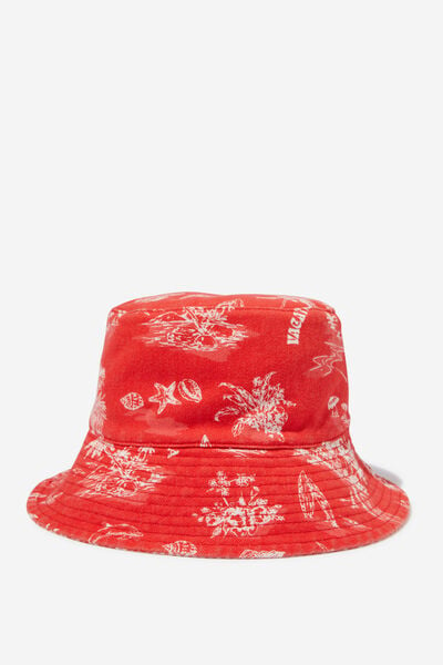 Reversible Bianca Bucket Hat, BEACHSIDE TOILES RED/GINGHAM