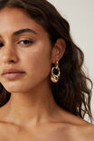 Mid Charm Earring, GOLD PLATED OVAL DROP - alternate image 2