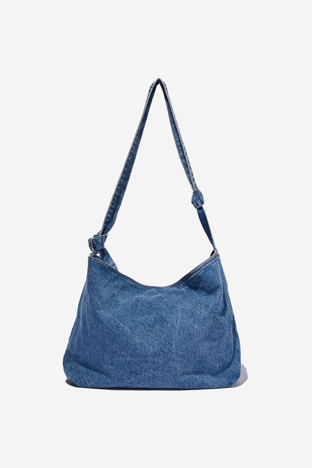 Alex Knotted Slouchy Tote, WASHED BLUE DENIM