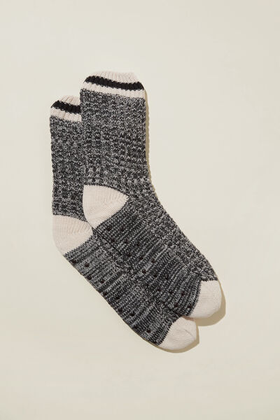 The Holiday Lounging Sock, BLACK TWIST