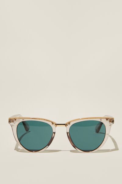 Easton Round Wayfarer Sunglasses, CRYSTAL/GOLD