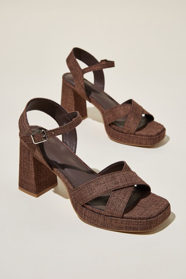 Jordyn Espadrille Platform, DARK OAK LINEN