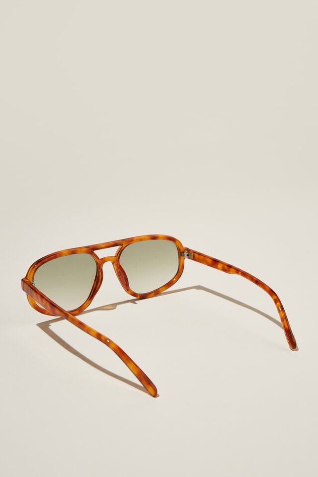 Ainsley Aviator Sunglasses, AMBER TORT/SAGE GREEN