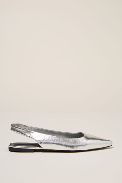 Zadie Slingback Point, SILVER TEXTURED