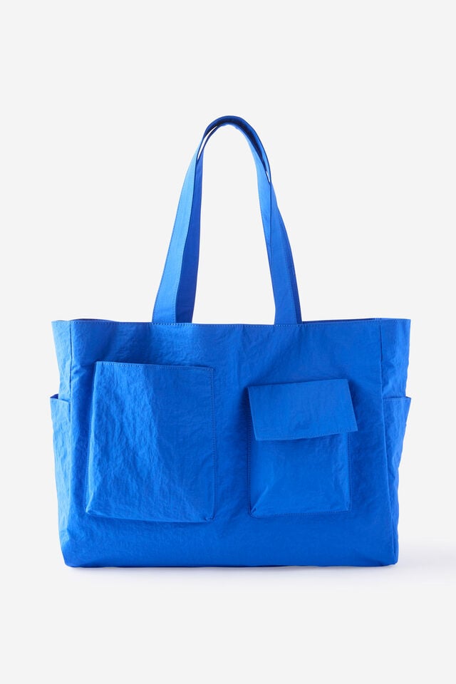 Large Pocket Tote Bag, COBALT BLUE