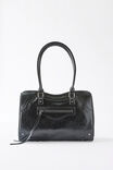 Ashley Relaxed Tote Bag, BLACK CRINKLE PU - example image 1
