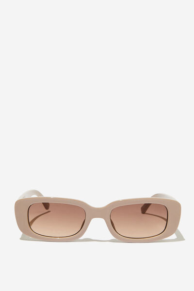 Óculos de Sol - Abby Rectangle Sunglasses, PORCELAIN