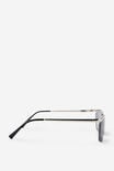 Romy Rimless Metal Shield Sunglasses, SILVER/BLACK - example image 4