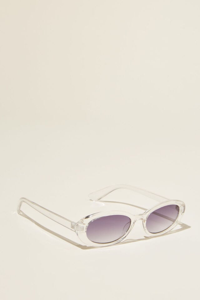 Ophelia Oval Sunglasses, CRYSTAL