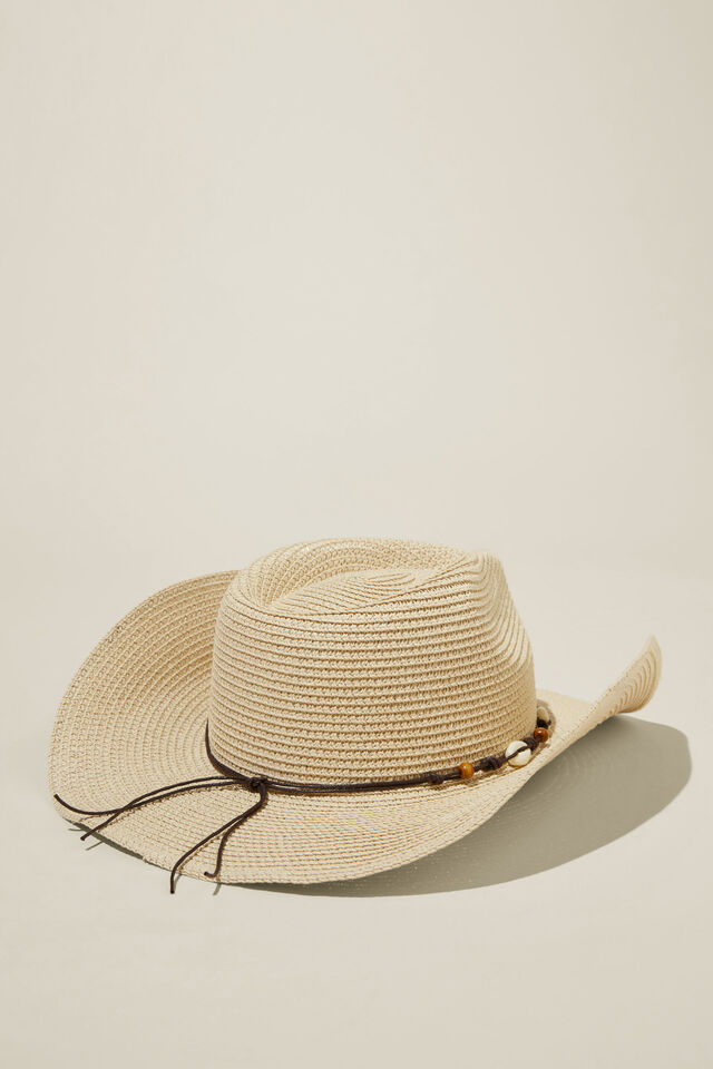 Marley Cowboy Hat, NATURAL/SHELLS