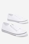 Harlow Lace Up Plimsoll, WHITE - alternate image 1