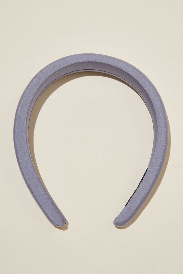 Paris Padded Headband, BLUE SATIN