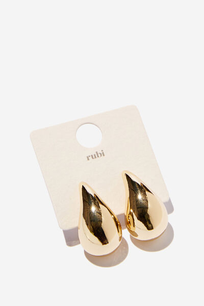 Mid Charm Earring, UP GOLD WATERDROP